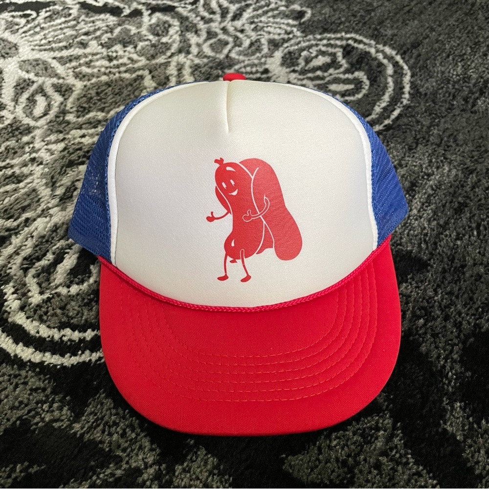 Trucker Hat with thumbs up hot dog